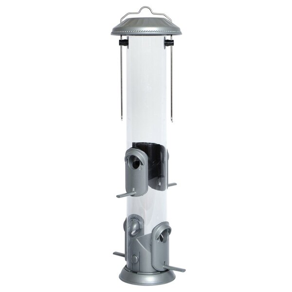 Natures Way Nature's Way Deluxe Wild Bird and Finch 1.4 qt Metal/Plastic Easy Clean Tube Bird Feeder 4 ports NMRS-18 - main